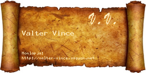 Valter Vince névjegykártya