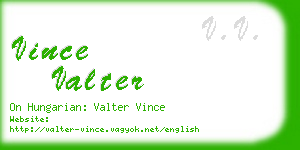 vince valter business card